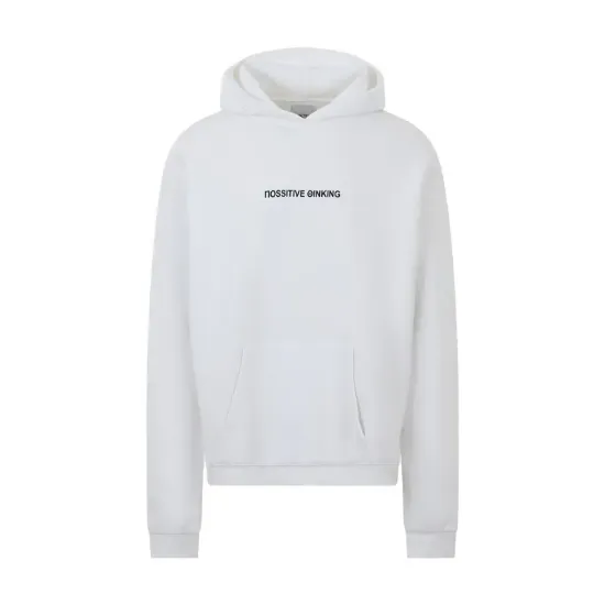 Picture of ΠΟSSITIVE ΘINKING CLASSIC WHITE HOODIE