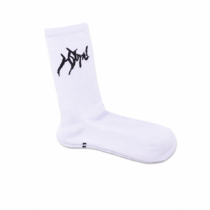 Picture of WHITE SOCKS WITH BLACK LOGO